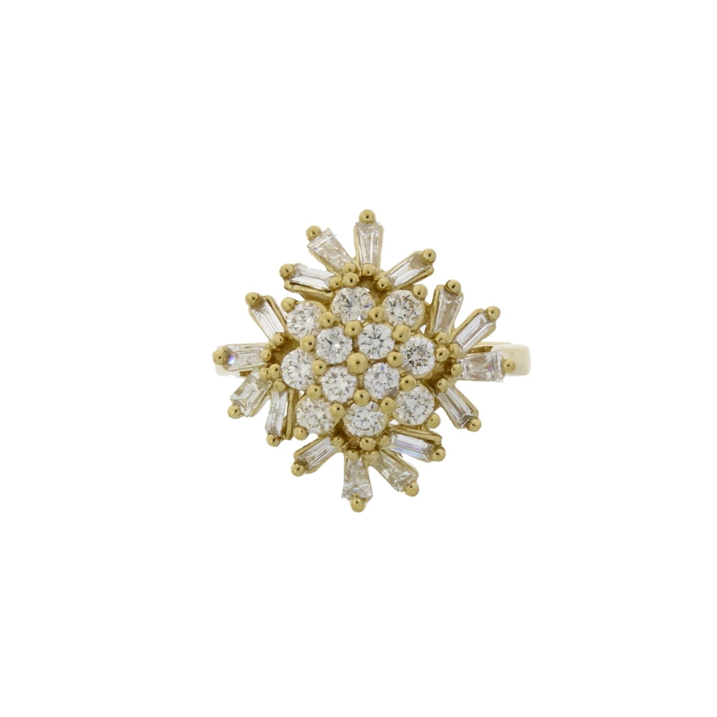 Bague en diamant véritable de 1,00 ct en or jaune 10KT