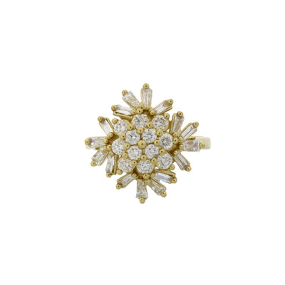 Bague en diamant véritable de 1,00 ct en or jaune 10KT