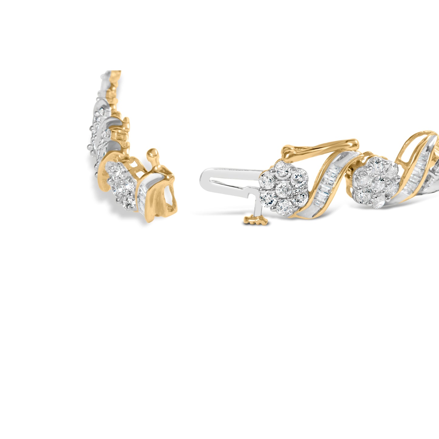 Bracelet en lien floral en or jaune 10k avec diamants - 5,00 cttw