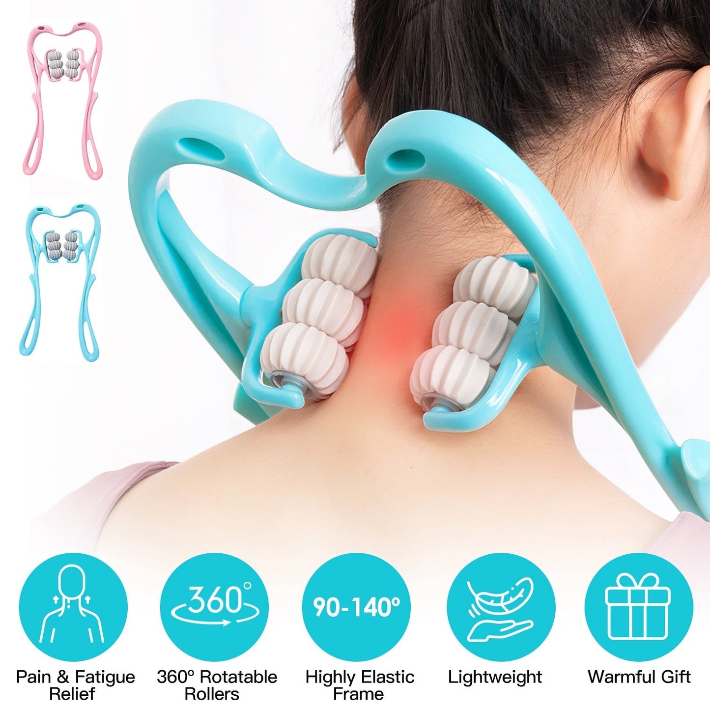 Portable 360° Neck and Body Massager with 6 Massage Balls for Pain Relief - Korvel