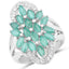 2.74 Carat Genuine Emerald and White Topaz Sterling Silver Ring