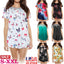 Women’s Floral Printed Summer Blouse - Casual Short Sleeve Top