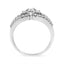 10K White Gold Round Cut Diamond Three Stone Ring - Size 6