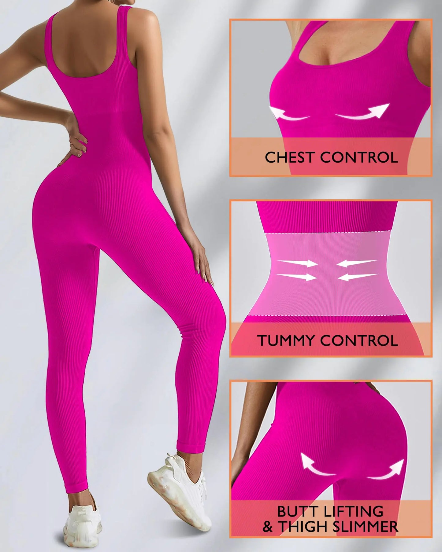 Mono de entrenamiento sin costuras para mujer AURUZA - Rosa