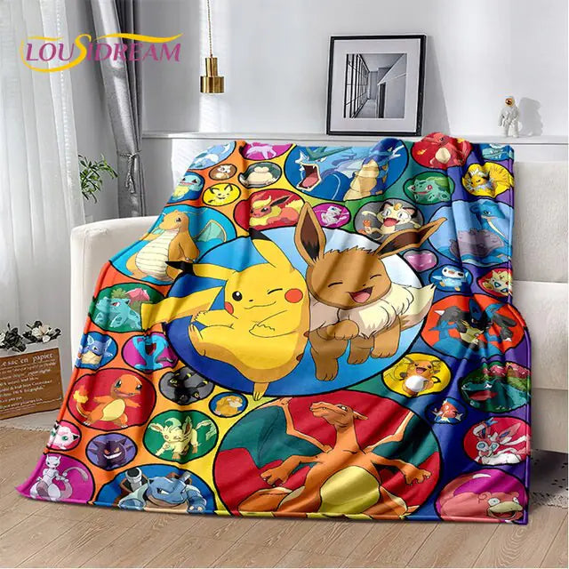 Couverture en Peluche Douce Pokemon - Confort Chaleureux et Vibrant