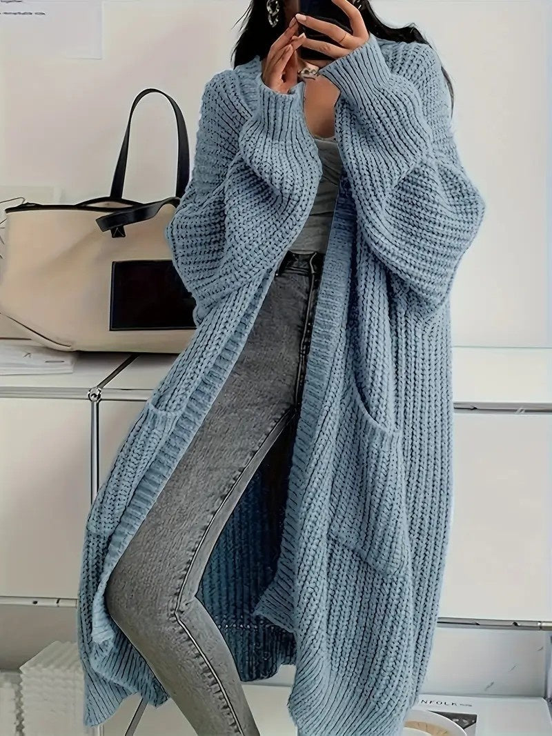 Premium Women's Long Knitted Cardigan for Autumn & Winter