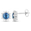 Boucles d'oreilles en saphir bleu véritable et diamants blancs de 1,87 carat