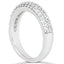 Anillo de boda de diamantes micro-pavé de triple fila en oro blanco de 14k