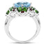 Bague de fiançailles en argent sterling .925 avec topaze bleue de 5,76 carats et grenat