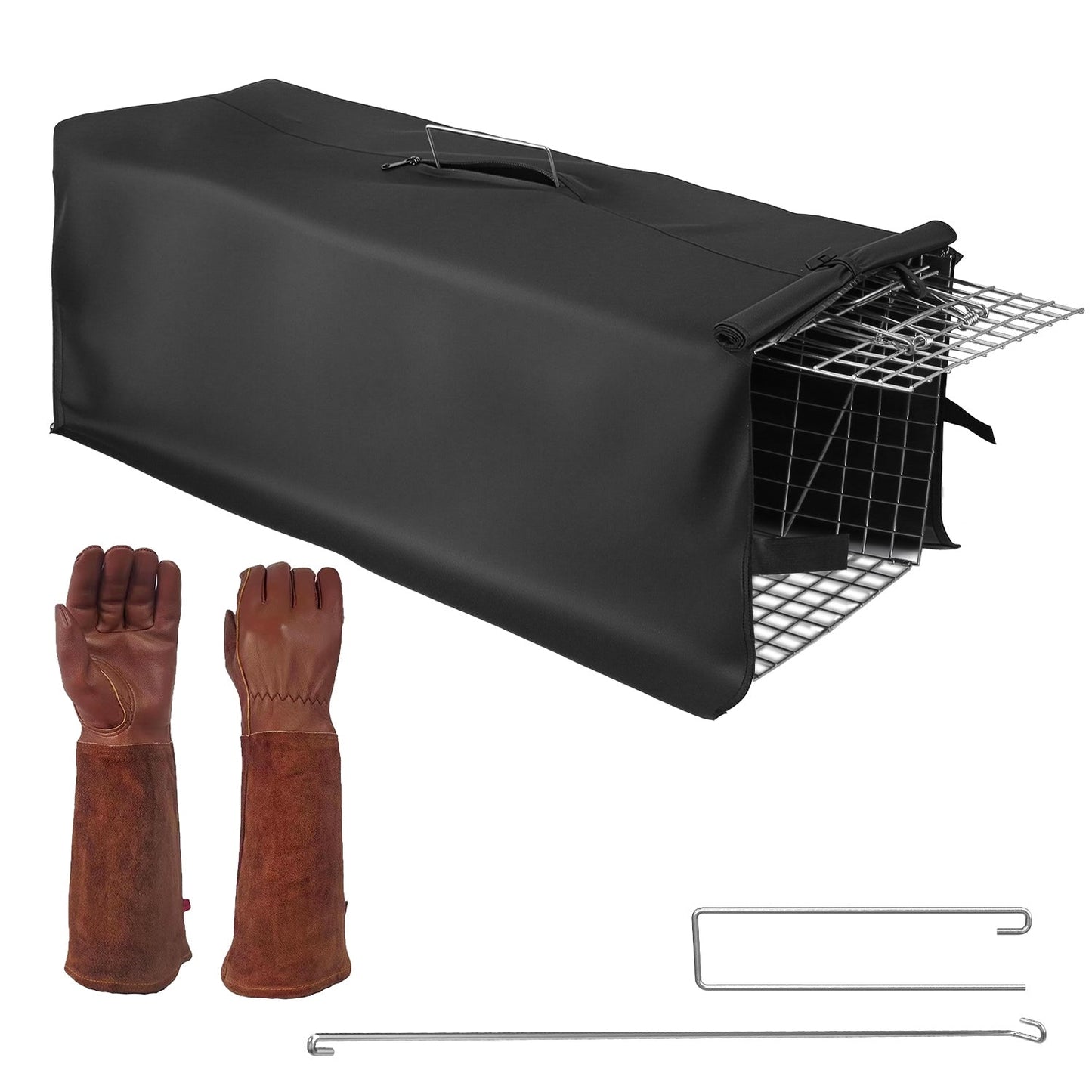Humane Live Cat Trap Cage with Waterproof Cover