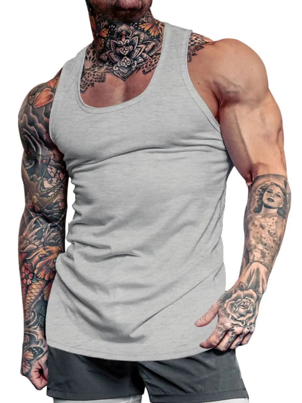 Men's Plus Size Round Neck Tank Top