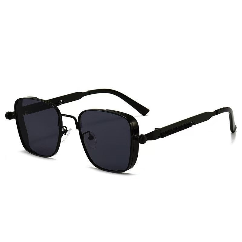 Lunettes de soleil en métal rétro pour hommes