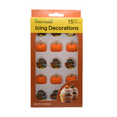 Thanksgiving Fall Edible Cake Decorations - 15 Count