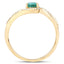 0.33 Carat Genuine Zambian Emerald and Diamond 14K Gold Ring