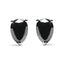 Boucles d'oreilles en diamant noir taillé en poire en or blanc 14K