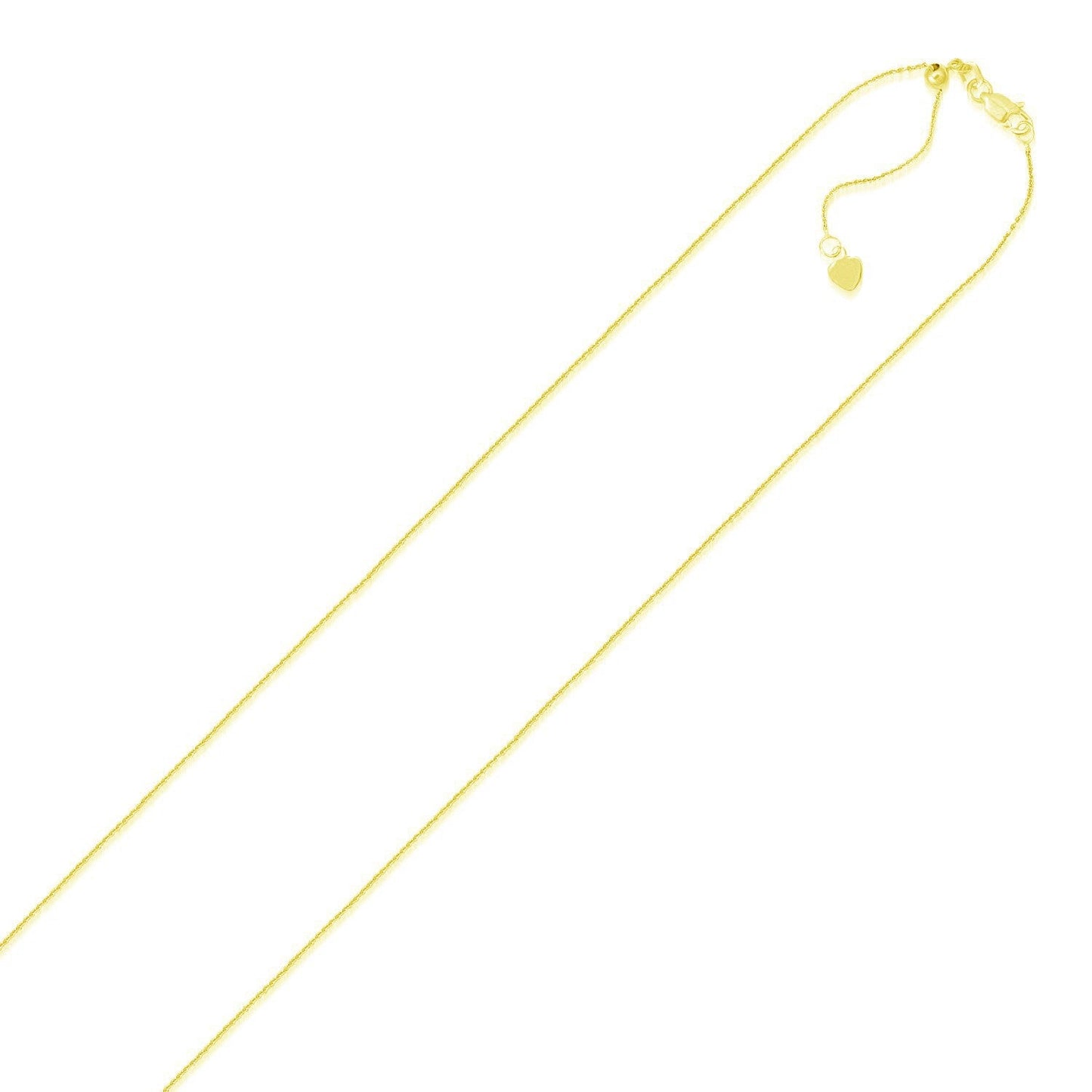 14k Yellow Gold Adjustable Cable Chain Necklace