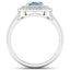 Anillo de Compromiso de 1.72 Quilates de Aguamarina y Diamantes en Oro Blanco de 14K