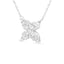 Collar de trébol de 4 hojas de diamante marquise de 10K en oro blanco