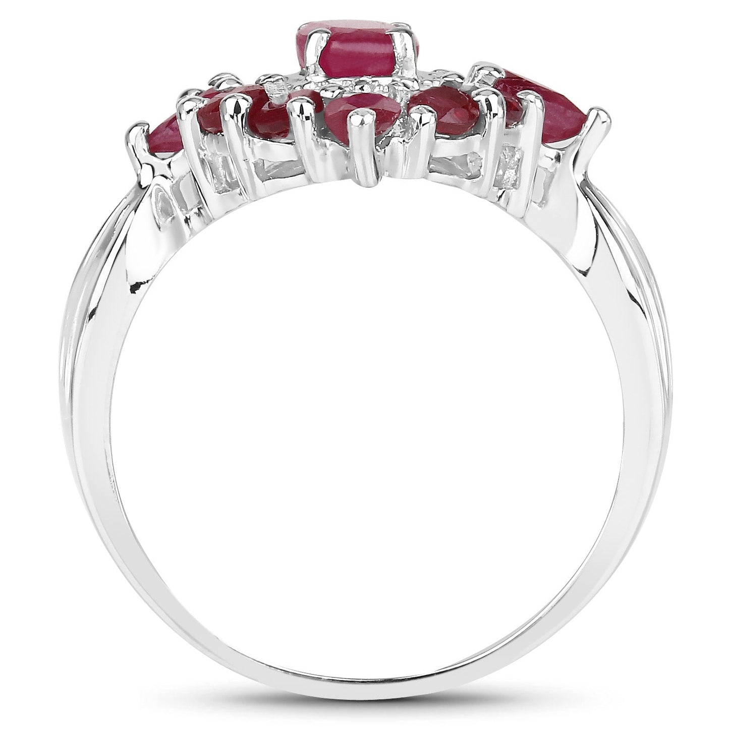 2.89 Carat Genuine Ruby .925 Sterling Silver Engagement Ring