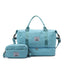 Large-Capacity Quilted Travel Duffel Bag with Embroidered Handle