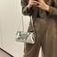 Chic Silver Patent Leather Crossbody Bag