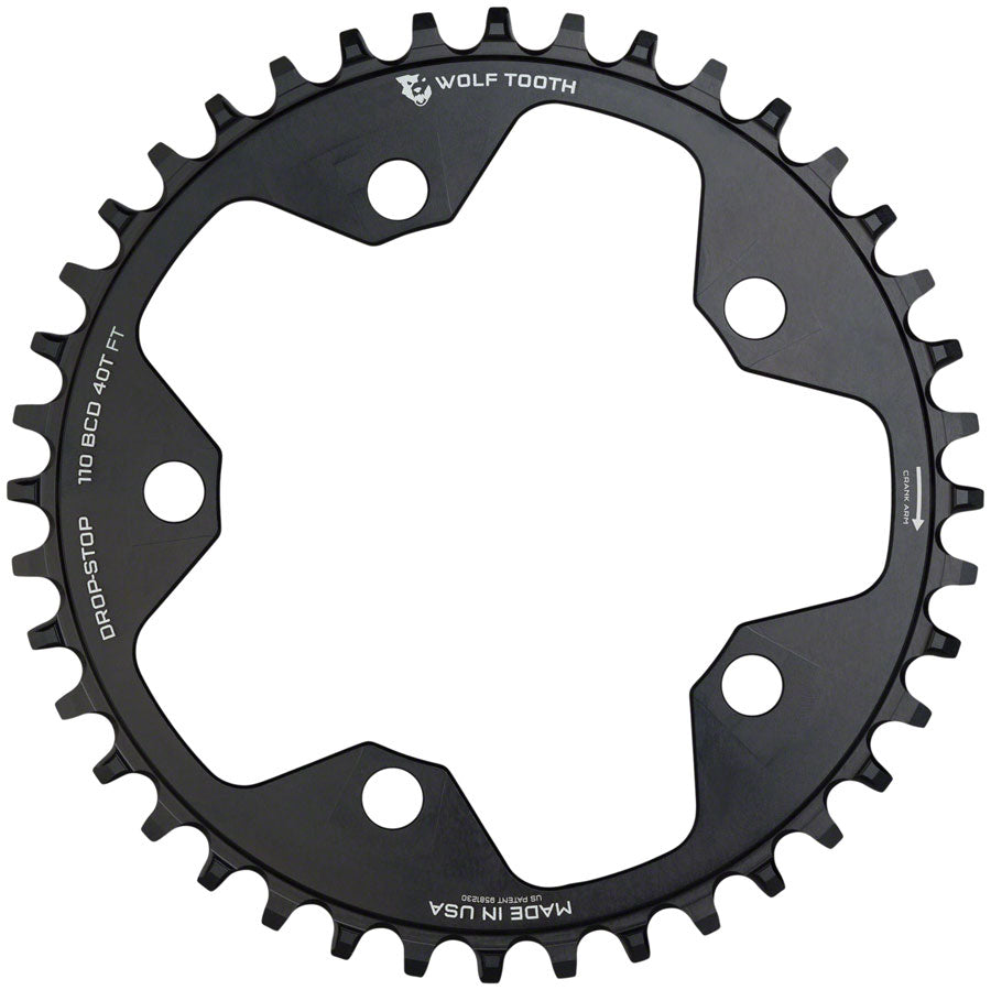 Chaîne de plateau Wolf Tooth 110 BCD Cyclocross Route - 38t Noir