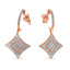 Boucles d'oreilles pendantes en argent sterling plaqué or rose 10K en forme de coussin