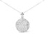 Collar y Broche de Filigrana Floral de Diamantes en Oro Blanco de 18K
