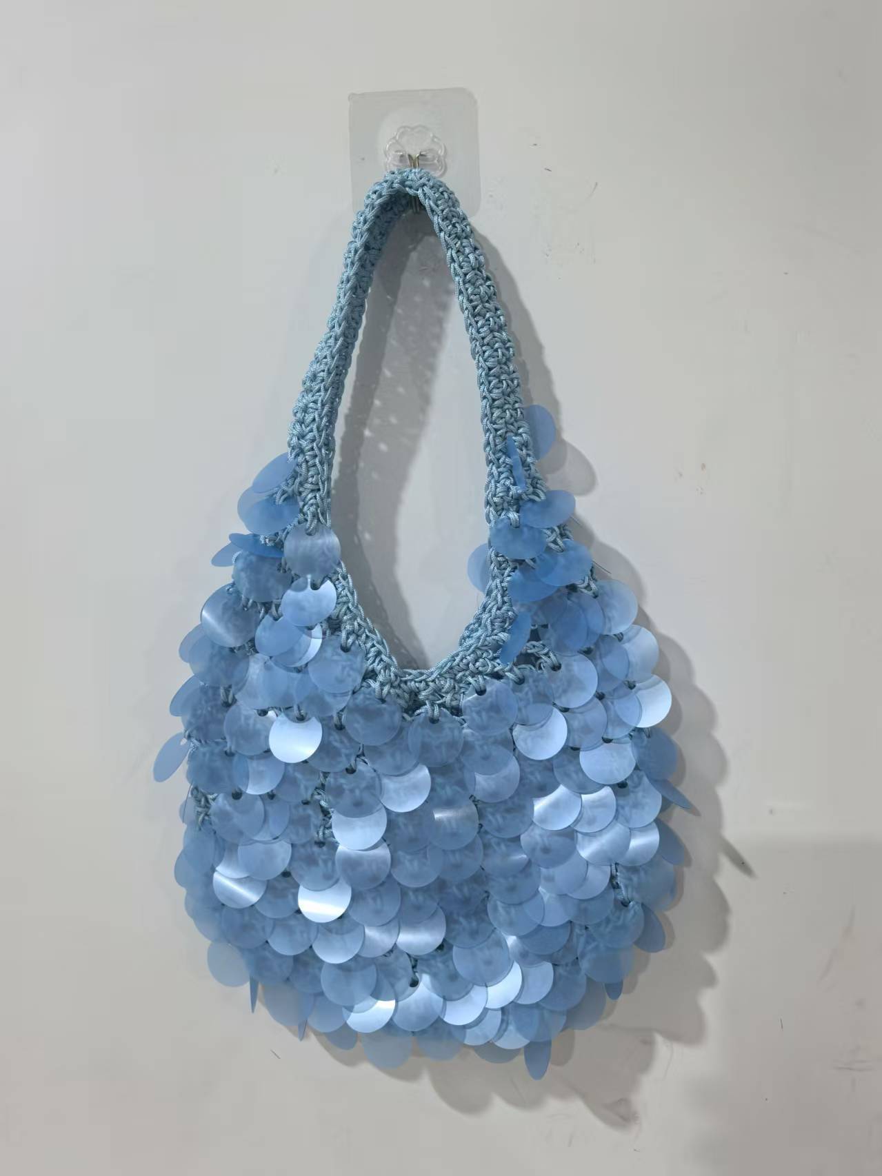 High-End Handmade Natural Sequin Shoulder Bag for Women