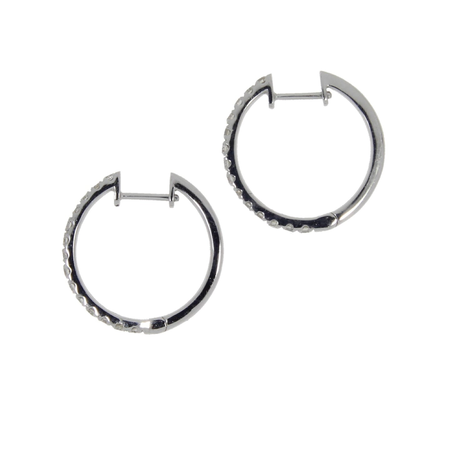 Genuine .51ct Diamond Hoop Earrings in 14KT White Gold
