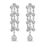 18K White Gold Diamond Double Teardrop Dangle Earrings