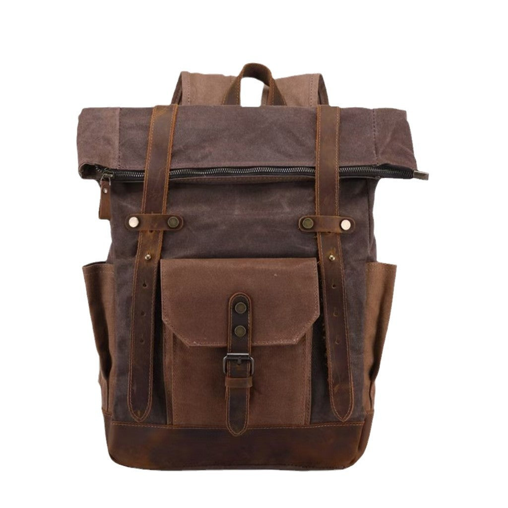 Bolsa de Viaje de Lona Impermeable Vintage con Cera de Aceite