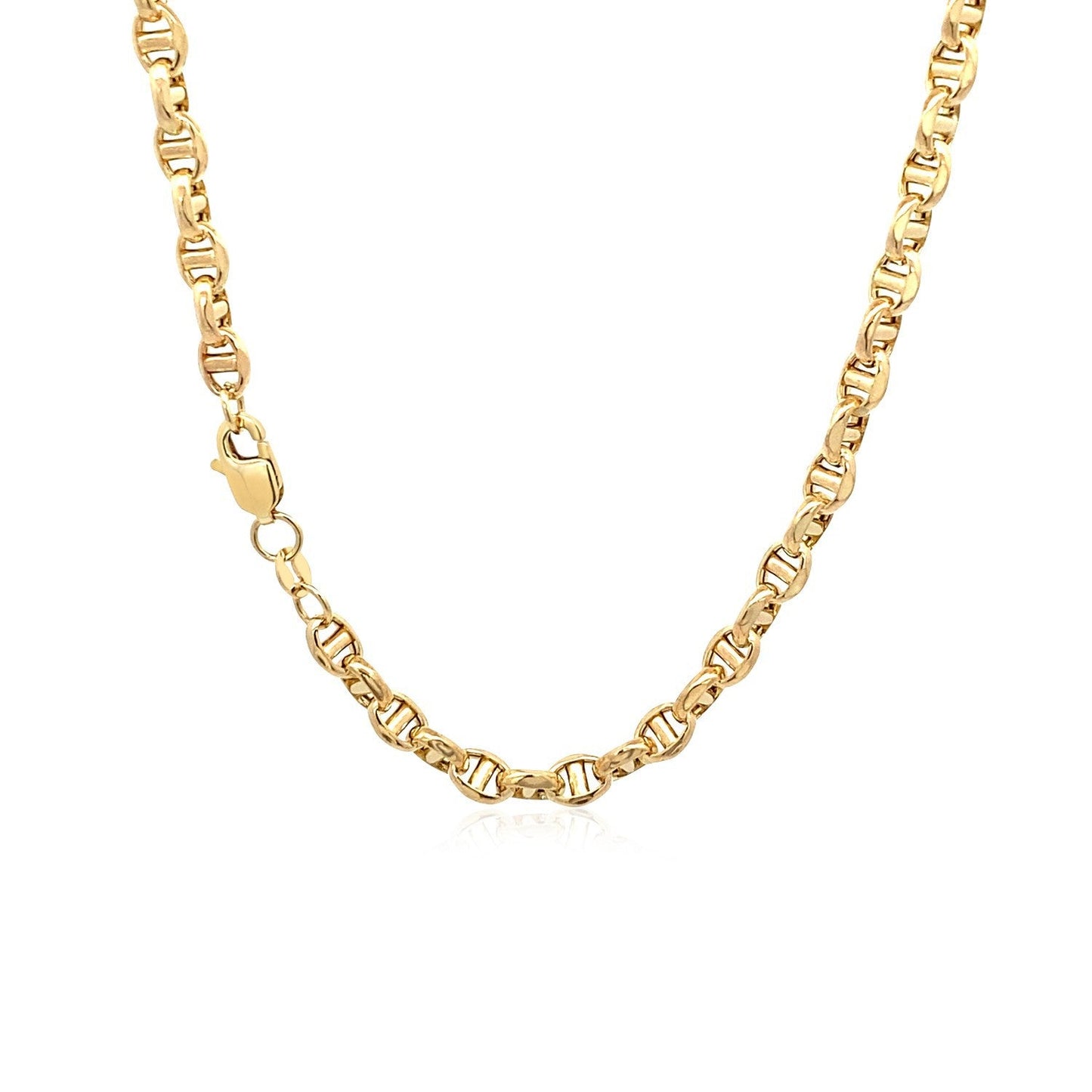 Collar de cadena de ancla de oro amarillo de 14k de 4.5mm