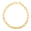 14k Yellow Gold Oval Domed Paperclip Chain Bracelet