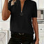 T-shirt uni à côtes avec manches zippées