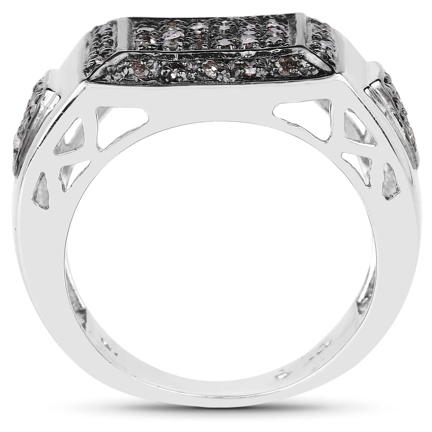 Bague en argent sterling avec diamant champagne de 0,52 carat