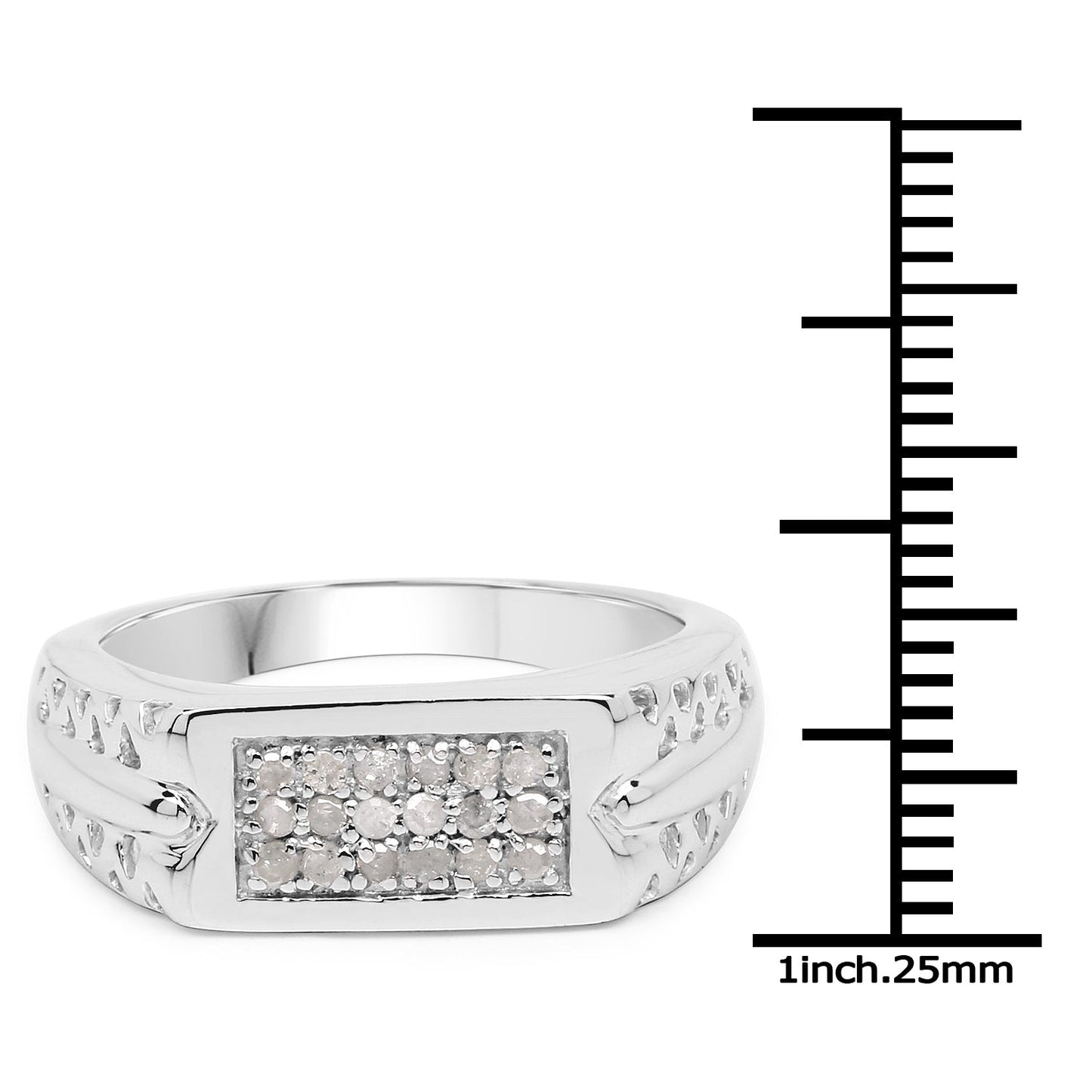 0.27 Carat Genuine White Diamond Sterling Silver Engagement Ring