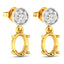 0.11 Carat Genuine White Diamond 14K Yellow Gold Semi Mount Earrings