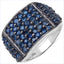Bague en argent sterling avec saphir bleu véritable de 2,86 carats