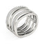 Anillo de diseño de múltiples bandas de oro blanco de 14k con diamantes