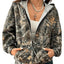 Chaqueta de Manga Larga Suelta de Camuflaje para Mujeres en Otoño