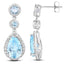 Boucles d'oreilles en argent sterling avec topaze bleue et topaze blanche de 9,46 carats