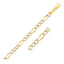 Pulsera Figaro Sólida Pavé de Dos Tonos en Oro Amarillo de 14K - 7.0mm