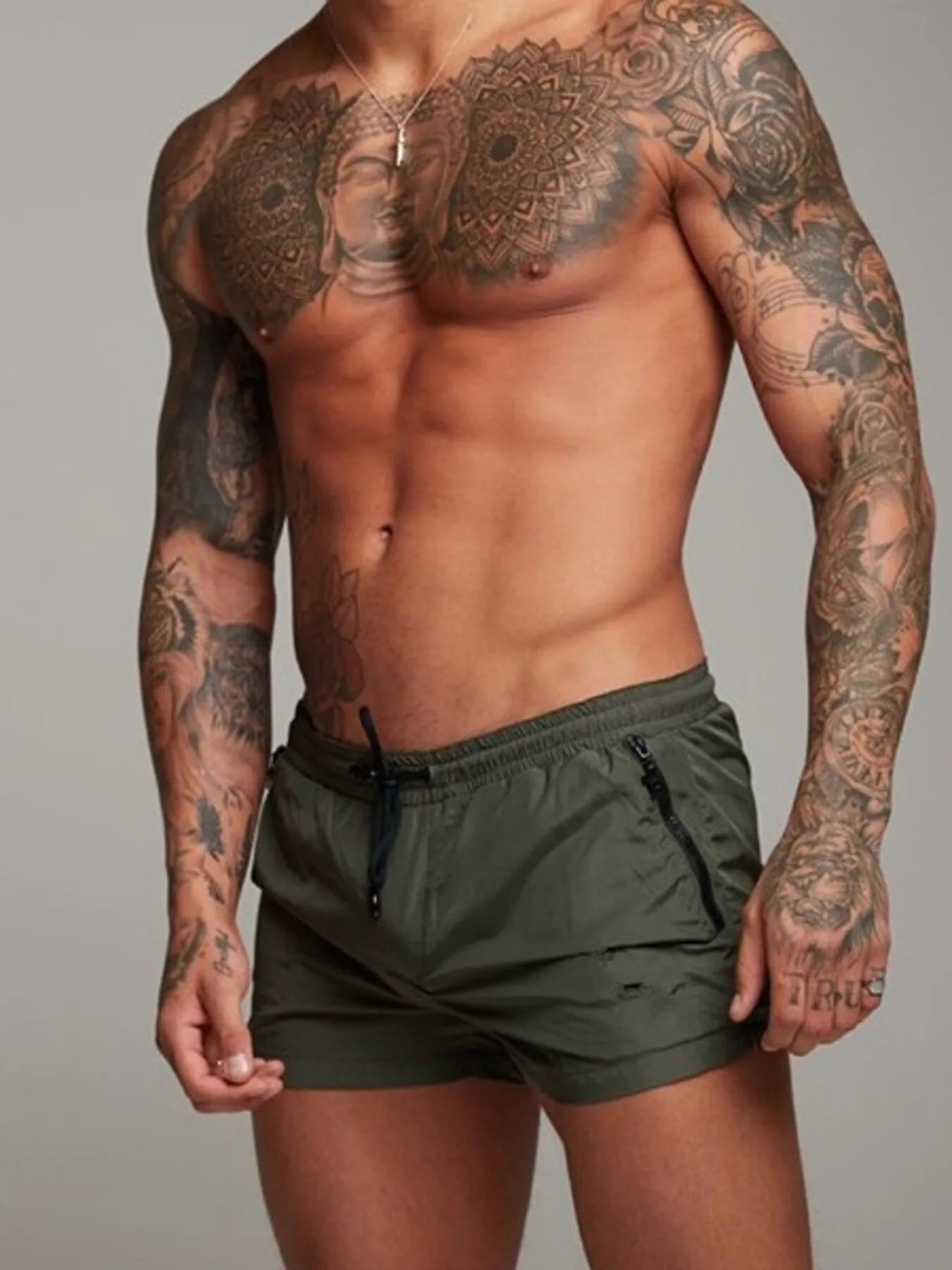 Shorts actifs pour hommes grande taille avec cordon de serrage et poches