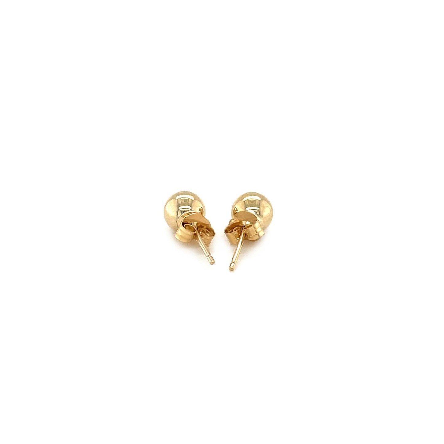 Pendientes de Stud Redondos de Oro Amarillo de 14k - Elegancia Clásica