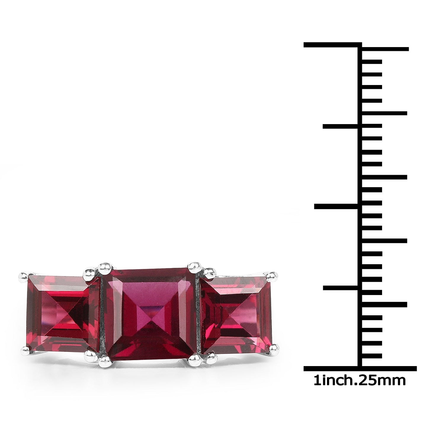Bague de fiançailles en argent sterling rhodolite de 4,87 carats