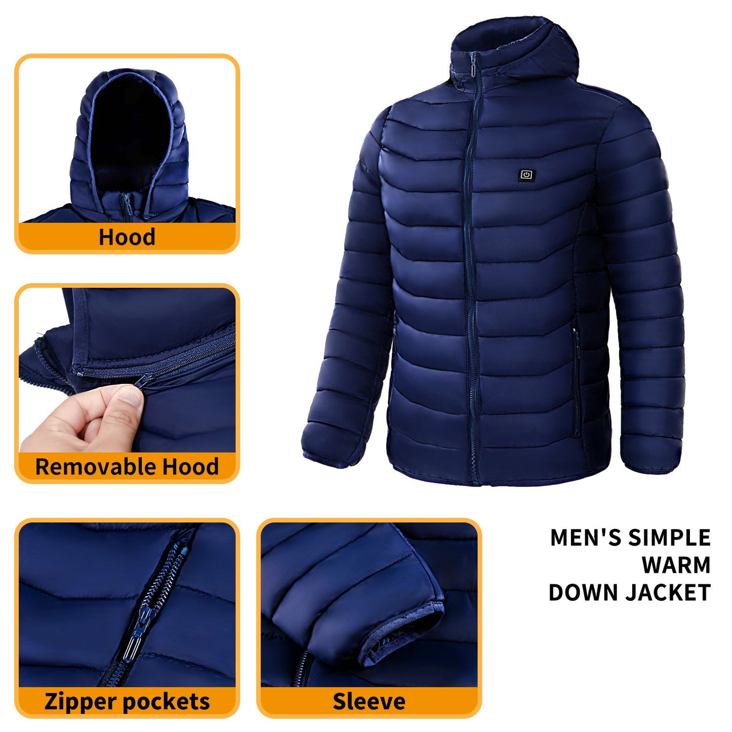 Veste Puffer Chauffante pour Homme avec Technologie de Chauffage Électrique