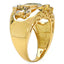 Anillo de Topacio Azul y Topacio Blanco Bañado en Oro Amarillo de 14K
