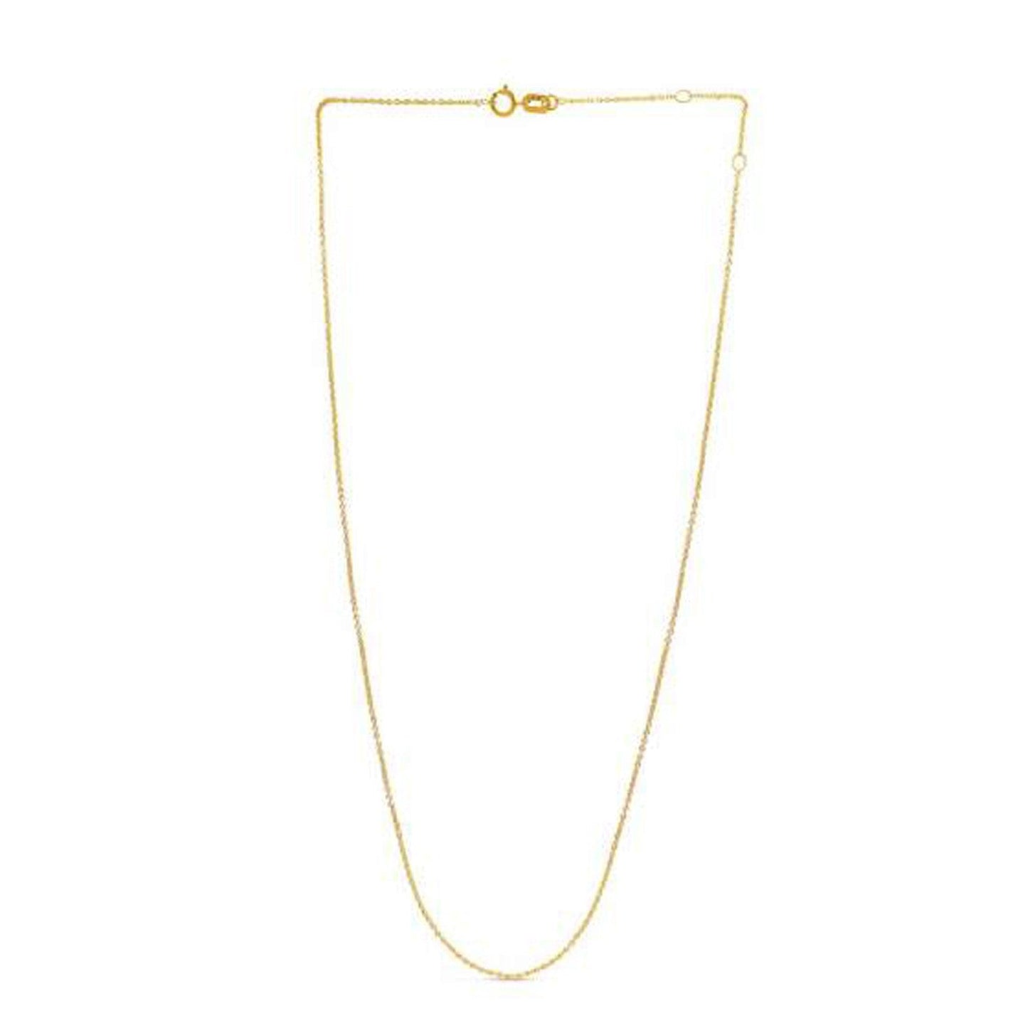 Collar de cadena ajustable de oro amarillo de 14k