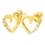 14K Yellow Gold Diamond Journey Heart Hoop Earrings